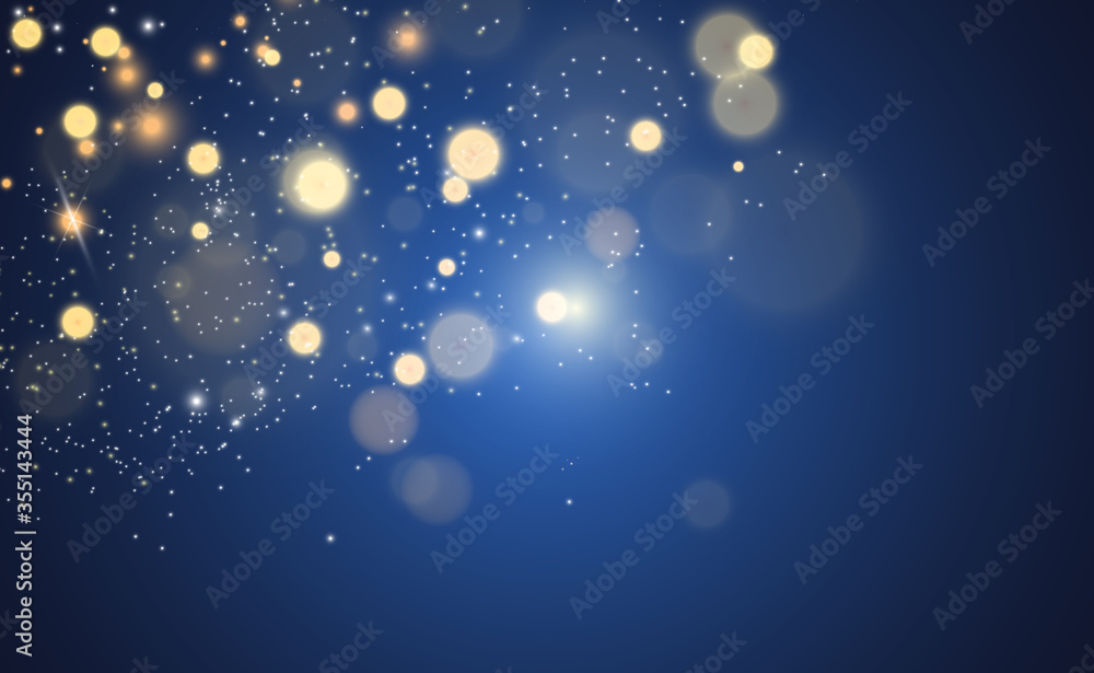 Obraz premium Brilliant gold dust vector shine. Glittering shiny ornaments for background. Vector illustration.