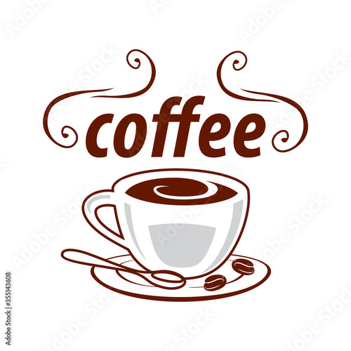 Coffee shop logo design template. Retro coffee emblem. Vector art.