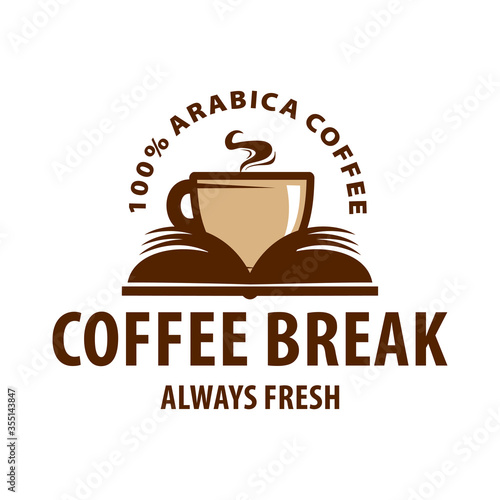 Coffee Book Icon Logo Design Element, drink
