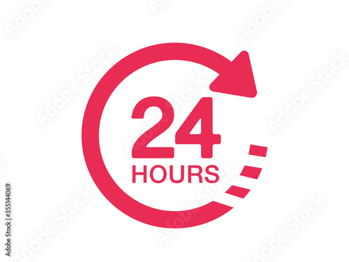 24 hours icon. 24 hours  vector sign. 