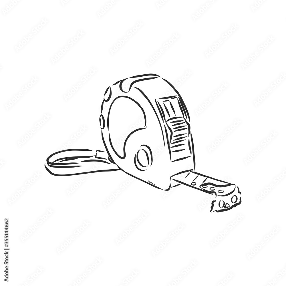 Tape measure icon sketch style. construction tape measure, vector sketch illustration Tape measure icon sketch style. construction tape measure, vector sketch illustration