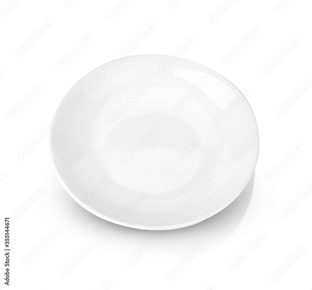 Empty plate. Isolated on white background. View from above Empty plate. Isolated on white background. View from above