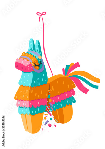 Pinata isolated on a white background. Vector graphics.