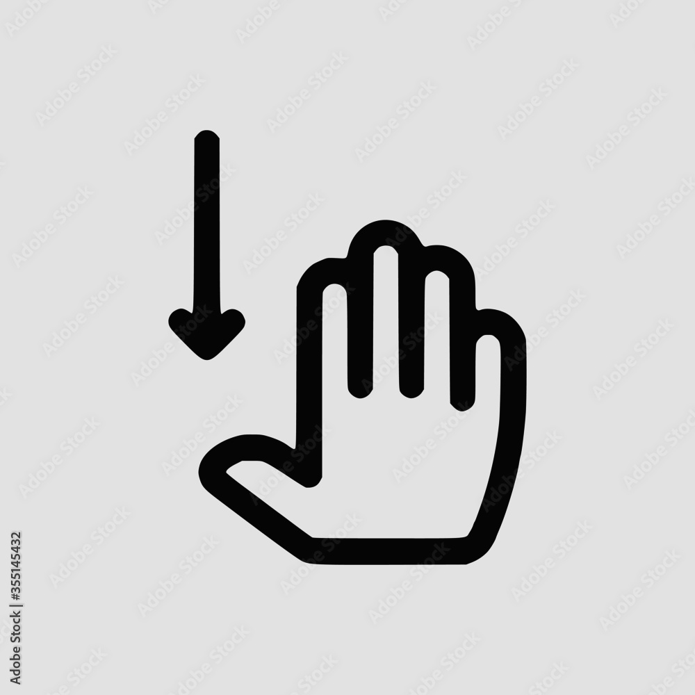Vector Illustration of A Touch Gestures Down Icon | Vector Line Icon | Touch Gestures Vector Icon | Single Vector Icon Vector Illustration of A Touch Gestures Down Icon | Vector Line Icon | Touch Gestures Vector Icon | Single Vector Icon