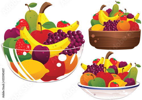 Assorted fruit bowls