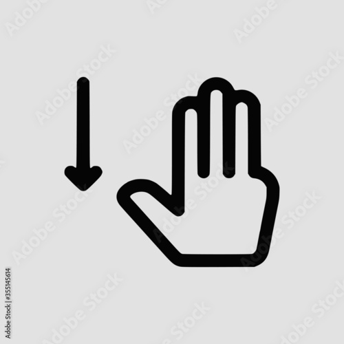 Vector Illustration of A Touch Gestures Down Icon | Vector Line Icon | Touch Gestures Vector Icon | Single Vector Icon