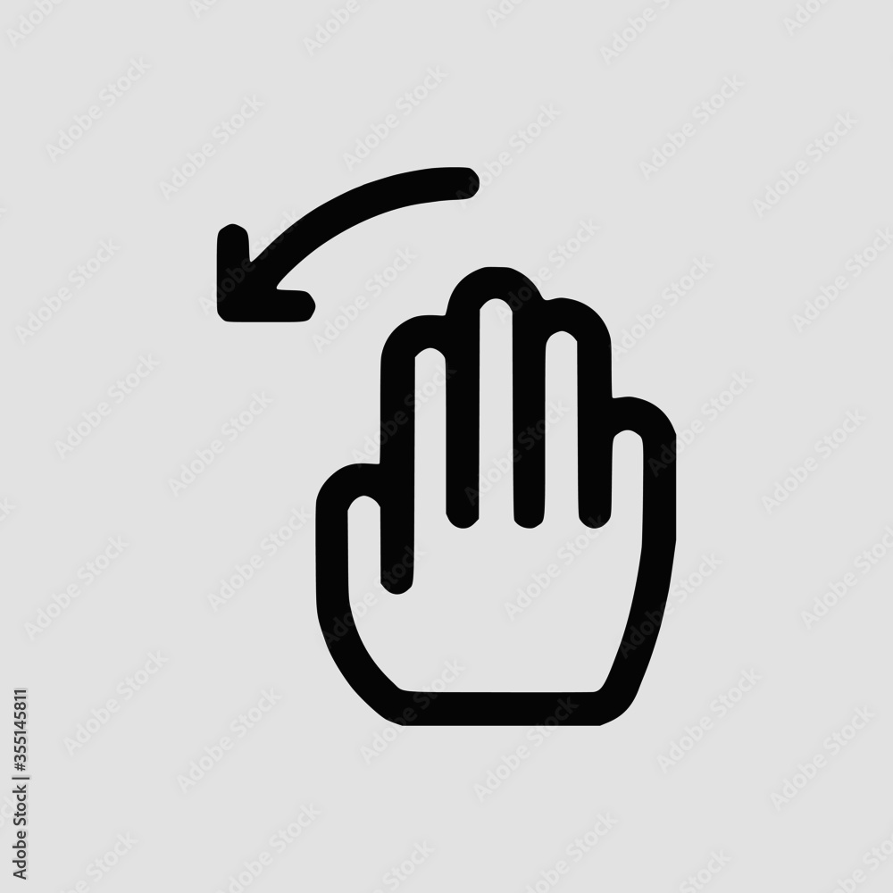 Obraz premium Vector Illustration of A Touch Gestures Left Icon | Vector Line Icon | Touch Gestures Vector Icon | Single Vector Icon