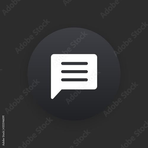 Chat -  Matte Black Web Button