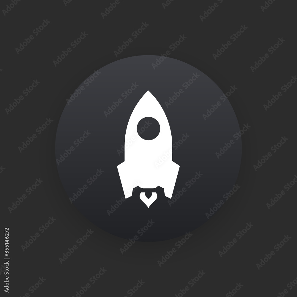 Rocket - Matte Black Web Button Rocket - Matte Black Web Button
