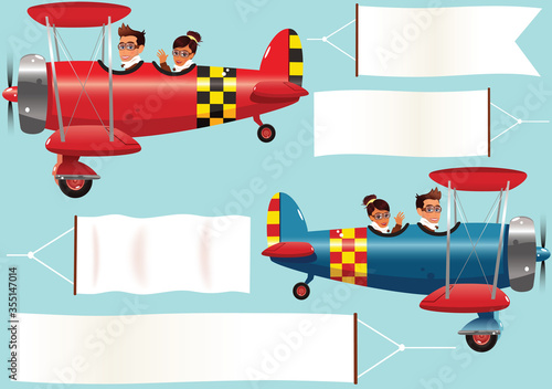 Biplanes and banners