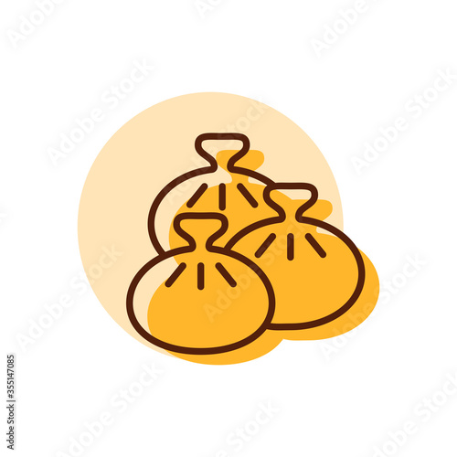 Khinkali vector icon. Fast food sign