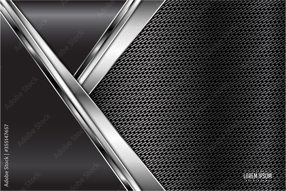 Elegant metallic background of gray and silver with dark space vector illustration. Elegant metallic background of gray and silver with dark space vector illustration.