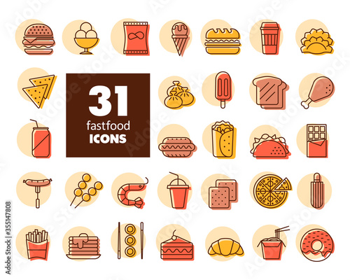 Fastfood, Food court vector icon