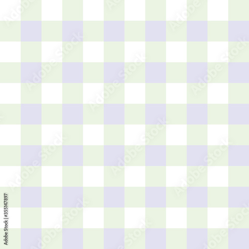 Simple vector gingham seamless background. Purple green pastel backdrop. Versatile design. Great for beauty, spa, baby products, packaging stationery, home decor, spring and garden concept