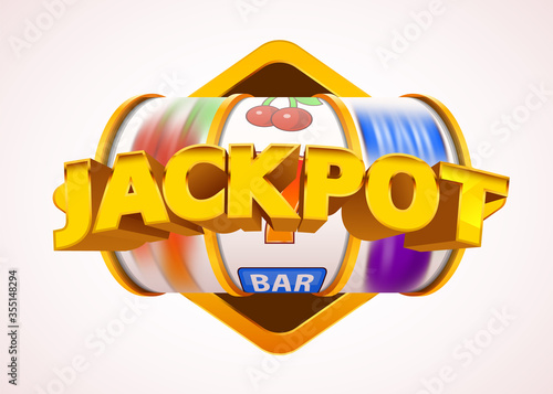 Slot machine wins the jackpot. 777 Big win casino concept.