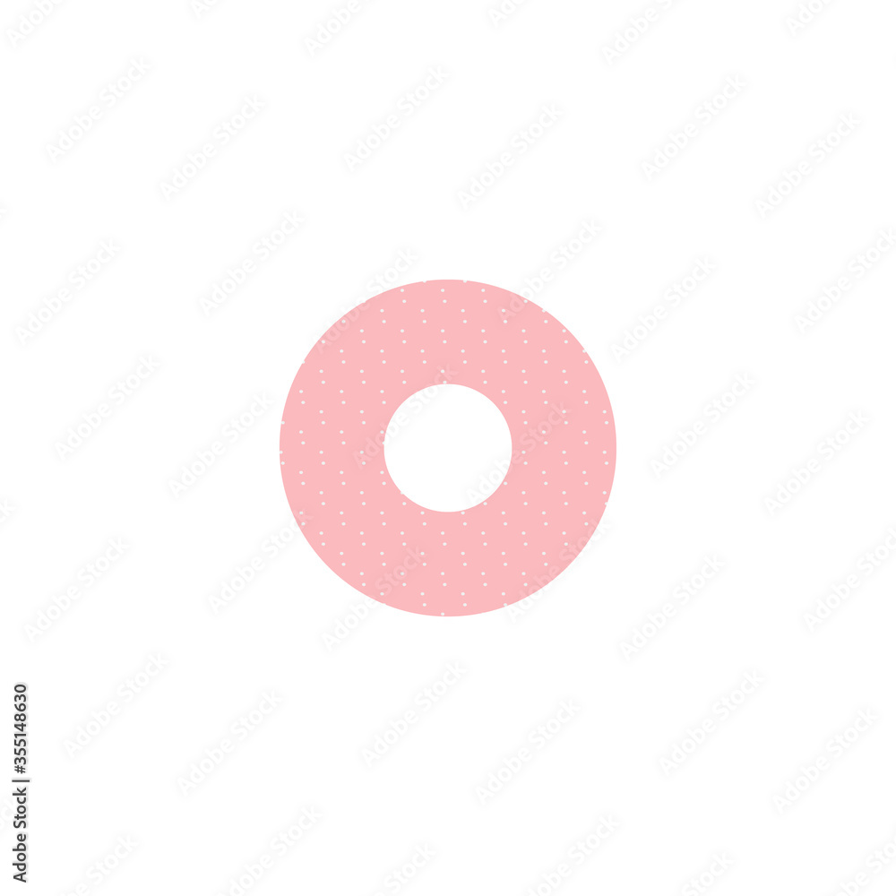 Pink sprinkled donut. Vector illustration Pink sprinkled donut. Vector illustration