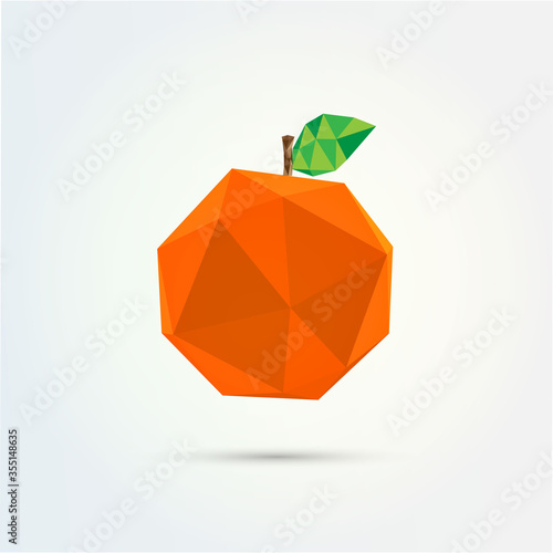 3D low polygon orange fruit design 
Eps 10 stock vector illustration 