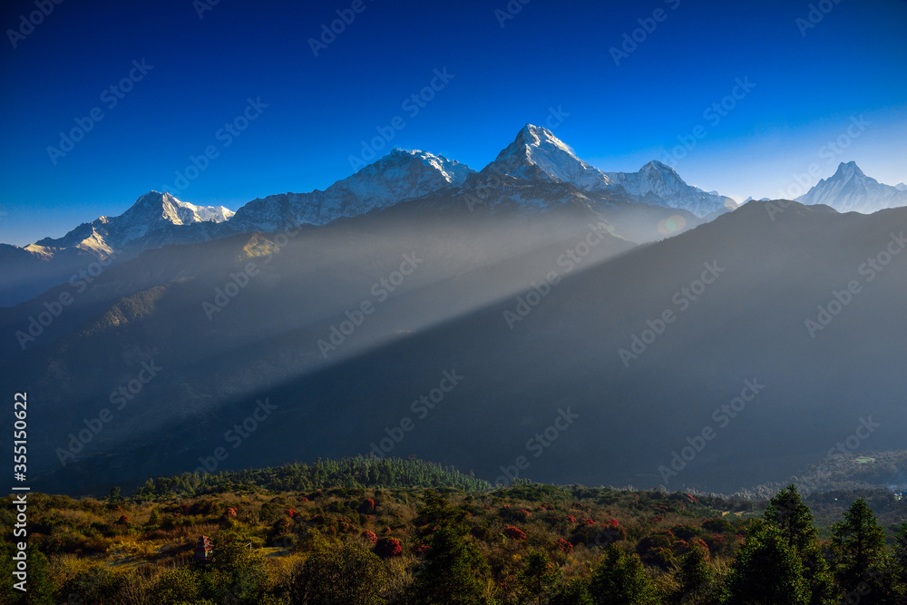 The Annapurna mountain range from Poon Hill viewpoint, Nepal.
