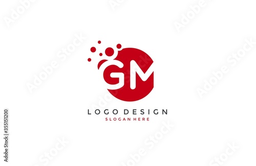 Dots Letter GM Logo Design Template