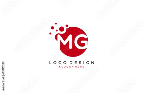 Dots Letter MG Logo Design Template