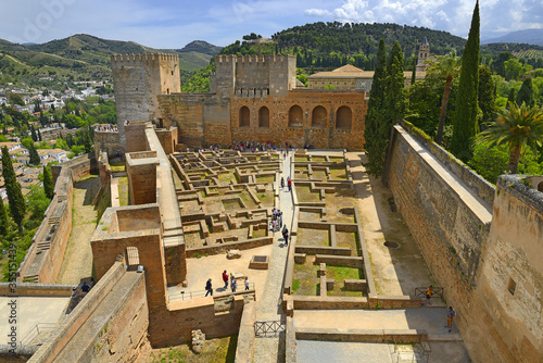 Walls of Alcazaba, Alhambra, Granada, Spain - UNESCO World Heritage Site