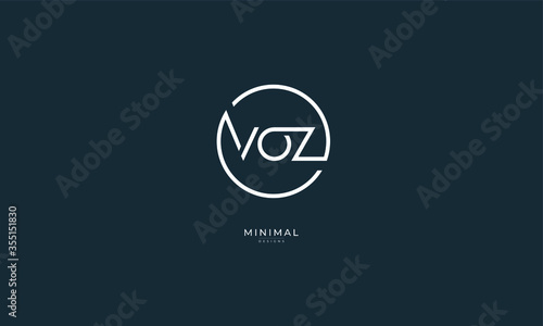 Alphabet letter icon logo VOZ photo