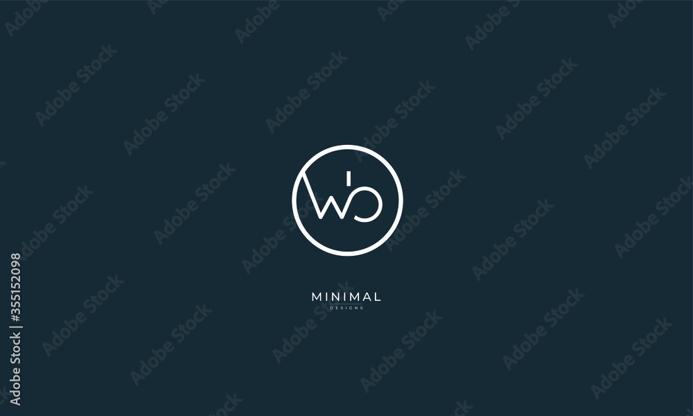 Alphabet letter icon logo WB Alphabet letter icon logo WB