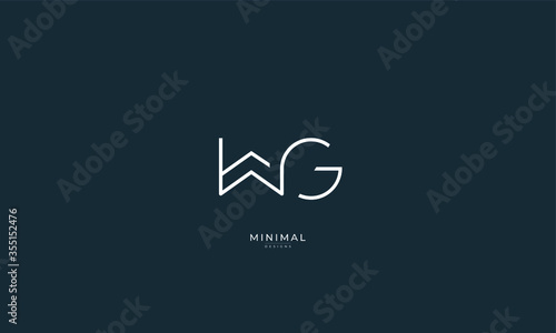 Alphabet letter icon logo WC