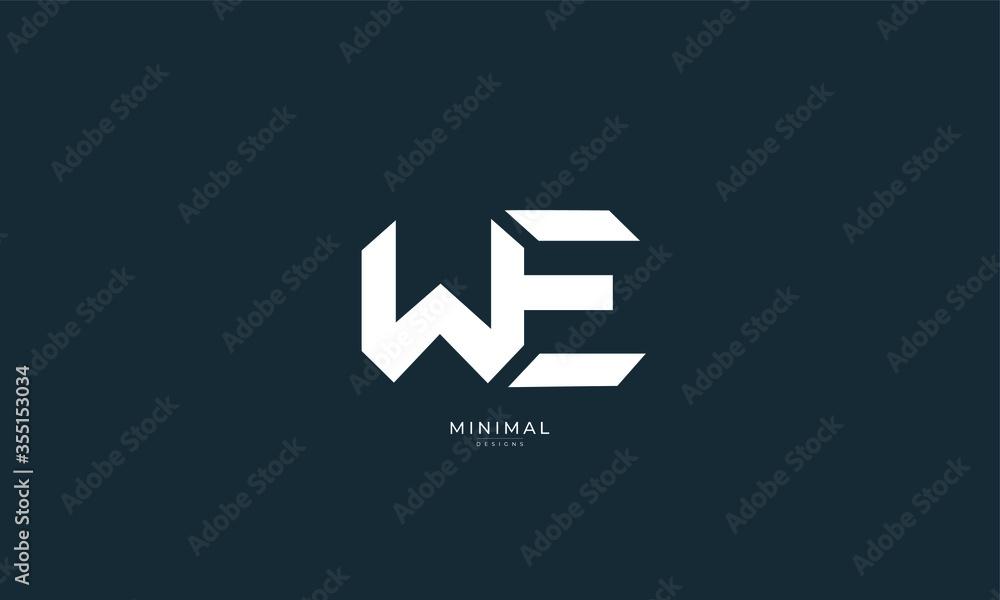 Alphabet letter icon logo WE Alphabet letter icon logo WE