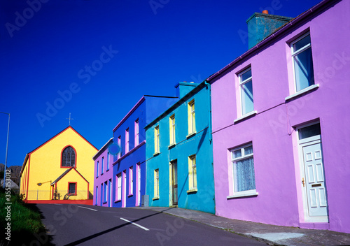 COLOURFUL HOUSES, EYERIES, COUNTY CORK, SOUTHERN IRELAND. photo