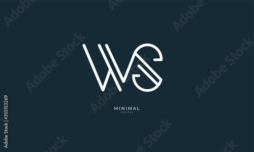 Alphabet letter icon logo WS