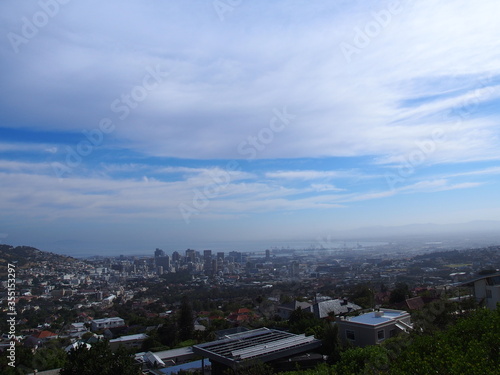 Beautiful blue skies and mountains, Table Mountain, Cape Town, South Africa