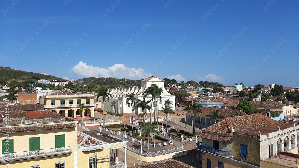 view of the central square of Trinidad Cuba