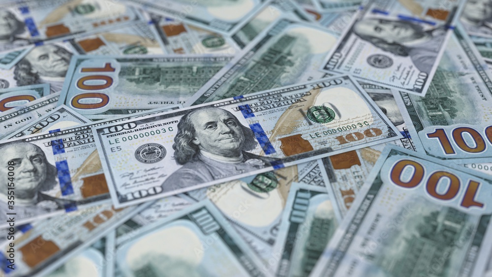 dollar banknotes scattered on the ground. 3D illustration dollar banknotes scattered on the ground. 3D illustration