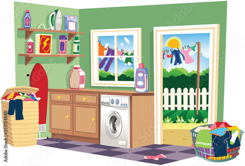 Washing day laundry room