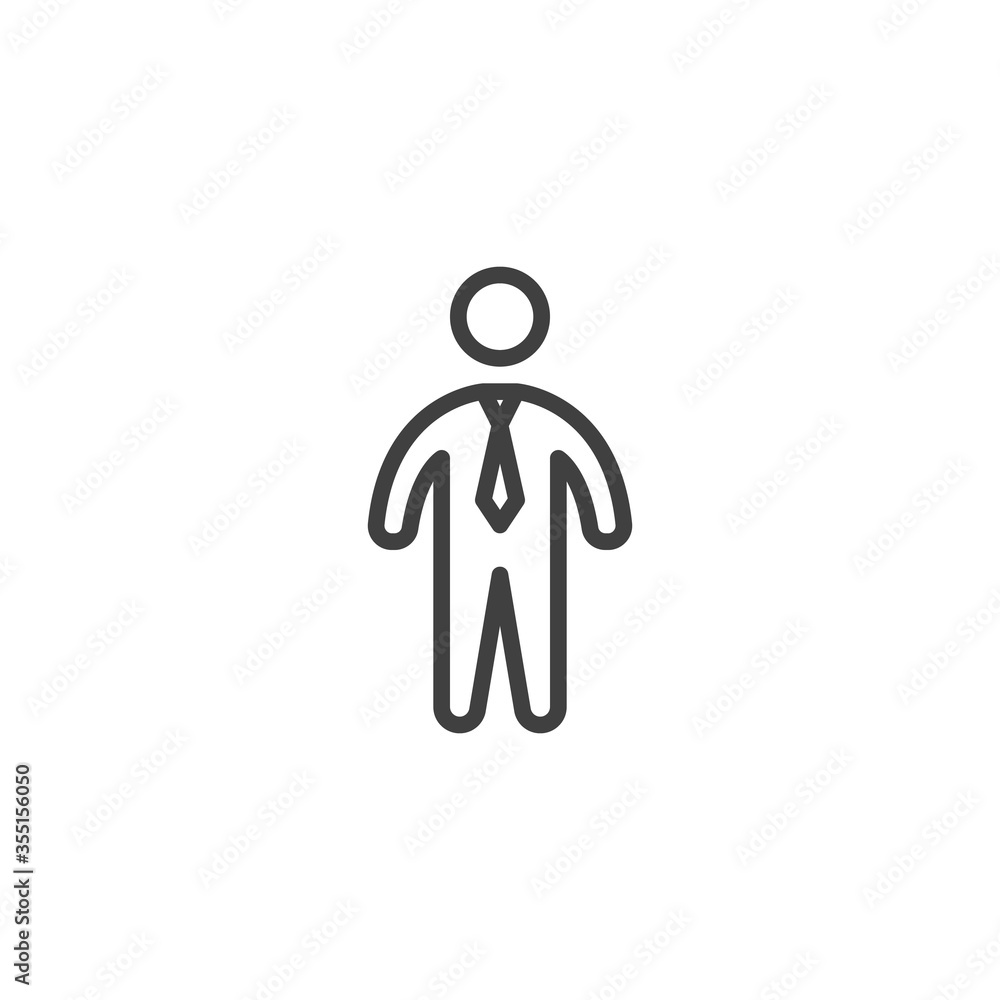 Businessman line icon. linear style sign for mobile concept and web design. Business man with tie outline vector icon. Symbol, logo illustration. Vector graphics Businessman line icon. linear style sign for mobile concept and web design. Business man with tie outline vector icon. Symbol, logo illustration. Vector graphics