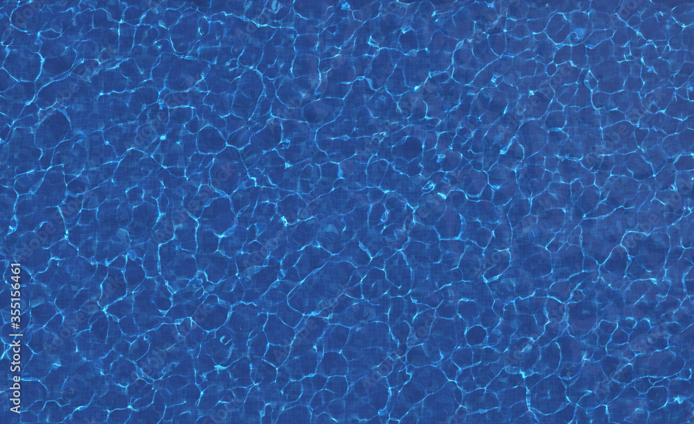 Deep water in swimming pool. Top view, 3d illustration