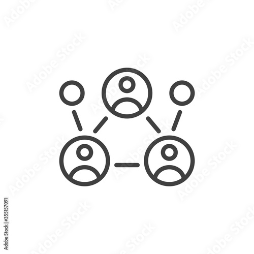 Business communication line icon. linear style sign for mobile concept and web design. Teamwork organization group outline vector icon. Symbol, logo illustration. Vector graphics