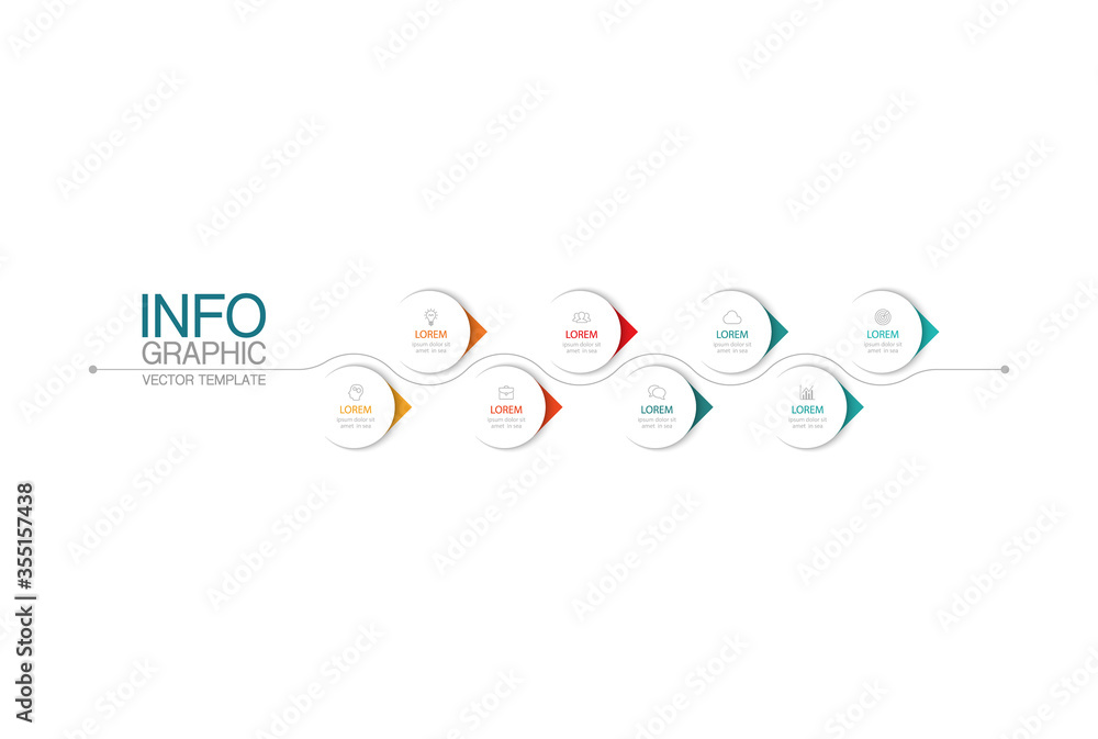 Vector iInfographic template for business, presentations, web design, 8 options. Vector iInfographic template for business, presentations, web design, 8 options.