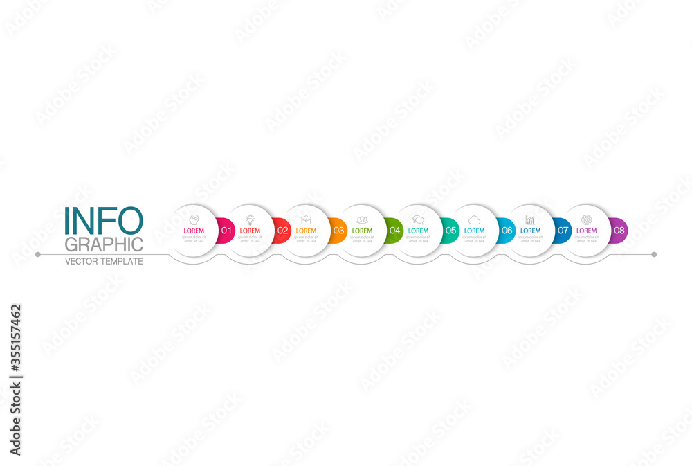 Vector iInfographic template for business, presentations, web design, 8 options. Vector iInfographic template for business, presentations, web design, 8 options.