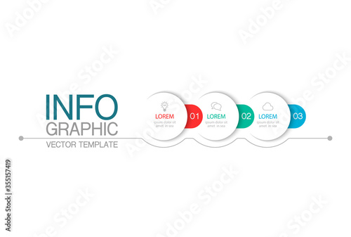 Vector iInfographic template for business, presentations, web design, 3 options.