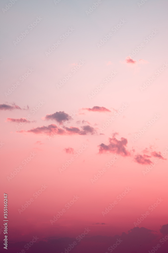 Baby pink sky with clouds sunset Baby pink sky with clouds sunset