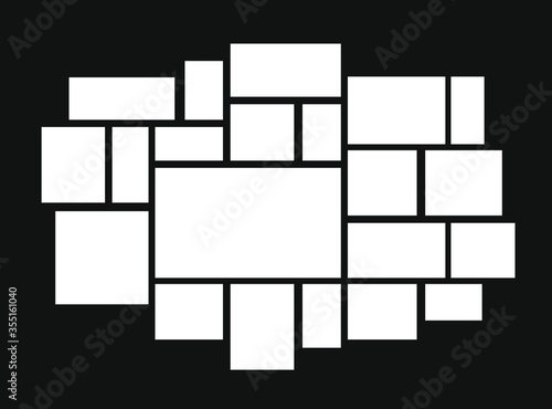 Collage frames boards mosaic. Frame photos pallet. Presentation photo. Mood board. Vector 