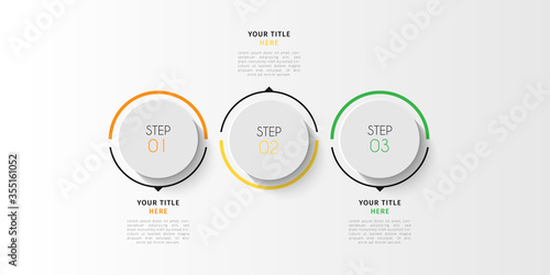 Business infographic element with options, steps, number vector template design