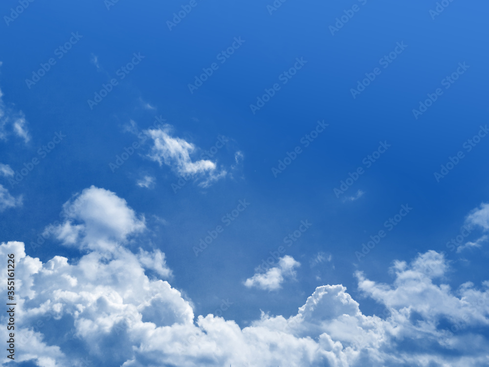 イラスト風に加工された空の背景 イラスト風に加工された空の背景