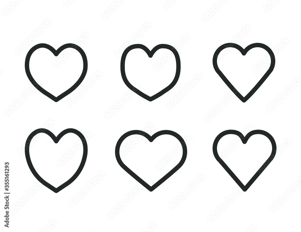 Love symbol icon set, heart symbol. Heart illustrations. Vector EPS10 Love symbol icon set, heart symbol. Heart illustrations. Vector EPS10