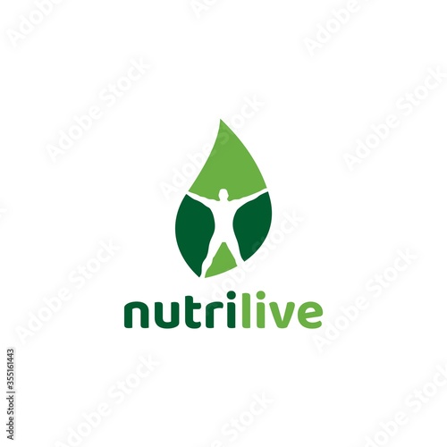 Nutri Live Logo Vector and Natural Green 