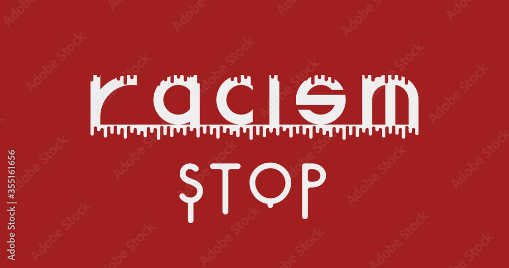 Stop Racism. Say no to racism stop poster campaign. Social Awareness vector concept poster for Stop Racism 