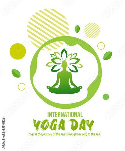 21 june International yoga day web banner EPS10 vector.Meditation Practice Yoga Colorful Fitness Concept. Vector illustration
