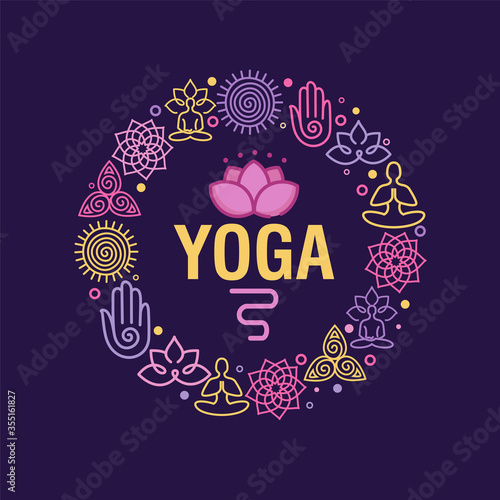 21 june International yoga day web banner EPS10 vector.Meditation Practice Yoga Colorful Fitness Concept. Vector illustration

